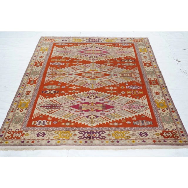 Vintage Turkish Wool Rug 4'10'' X 6'8'' For Sale - Image 9 of 11