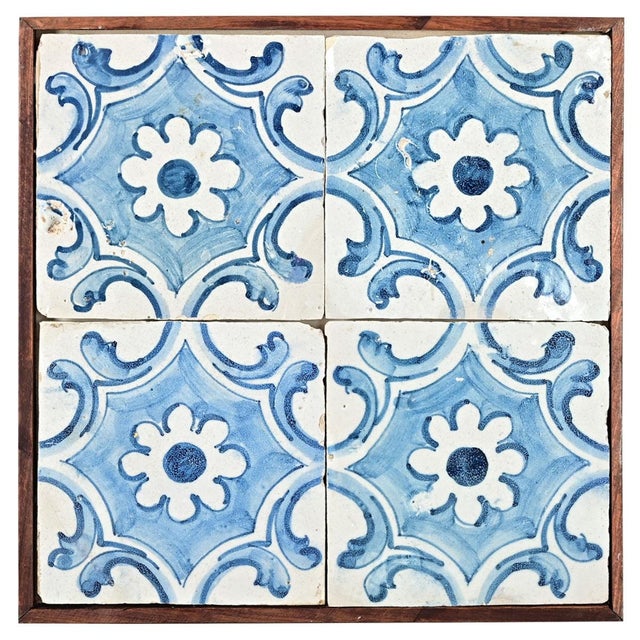 Blue Framed Set of 18th Century Portuguese Tiles For Sale - Image 8 of 8