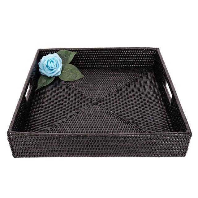Our square rattan serving and ottoman trays will instantly add a gorgeous touch to any room of your home. Adding this tray...