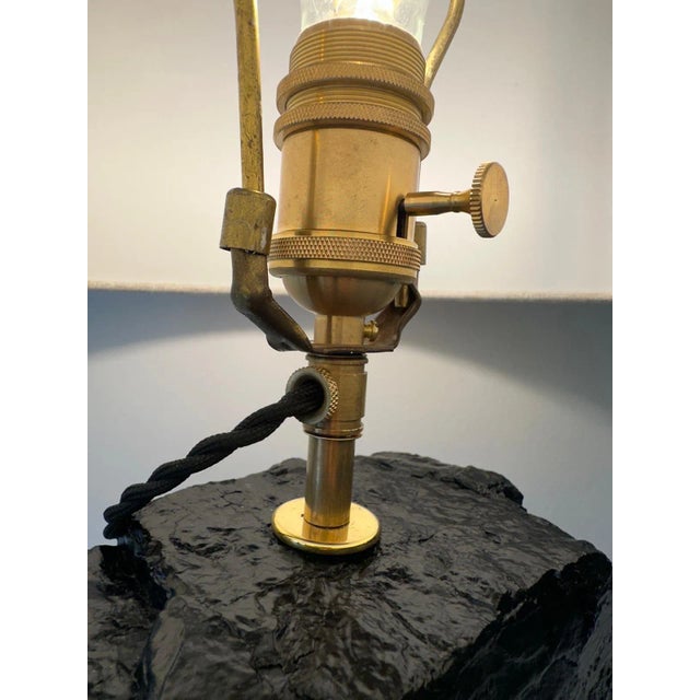 2020s Charcoal / Black Coal Stone Lamp For Sale - Image 5 of 12