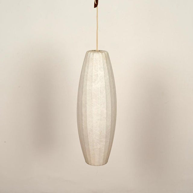 Beige Large Mid-Century Italian Beige Cocoon Pendant attributed to Castiglioni for Hille, 1960s For Sale - Image 8 of 14