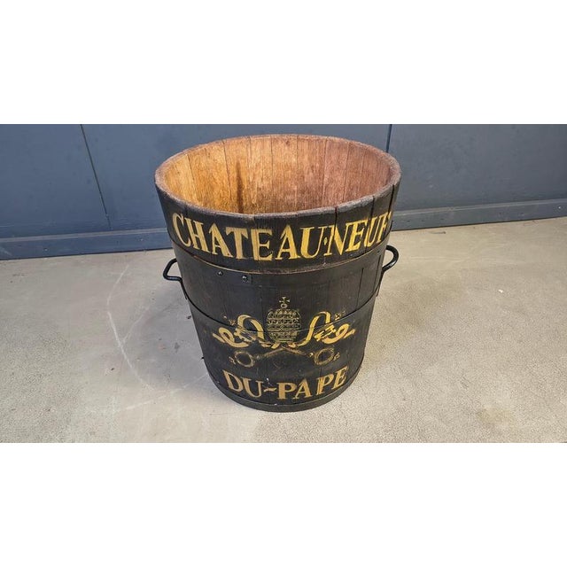Chateauneuf Du Pape Wooden Grape Bucket, 1950s For Sale - Image 12 of 13