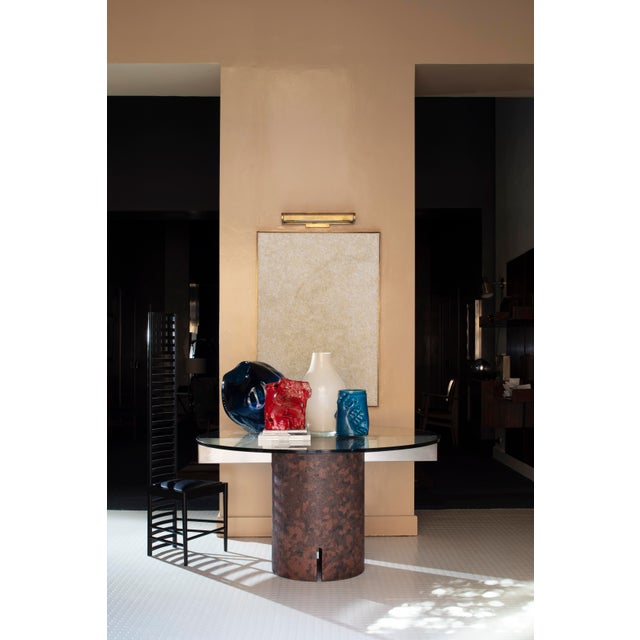 Red Abstract Sculpture in Red Glazed Ceramic and Gold Leaf by Giacinto Cerone, 1993 For Sale - Image 8 of 13