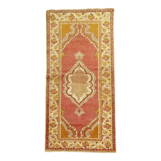 Mid 20th Century Vintage Turkish Oushak Runner - 3'3" x 6'6" For Sale