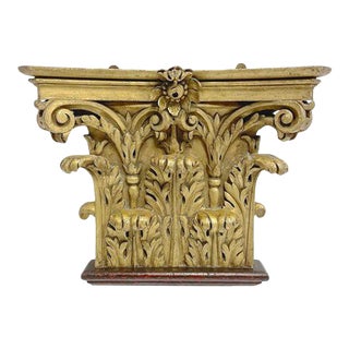 19th Century Antique Corinthian Column Capital Wall Shelf For Sale