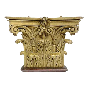 19th Century Antique Corinthian Column Capital Wall Shelf