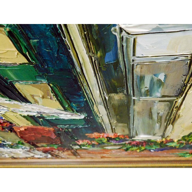 Maya Eventov "A Patio Scape" Framed Original Acrylic Flowers Hand Signed 681806 For Sale In Denver - Image 6 of 11
