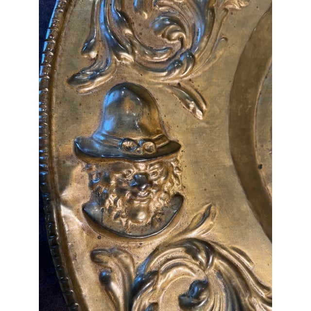 Brass Large Antique Brass Embossed Wall Hanging For Sale - Image 8 of 11