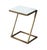 Contemporary Late 20th Century Modern Chic Marble Top Brass Z Shaped Sofa End Side Table For Sale - Image 3 of 10