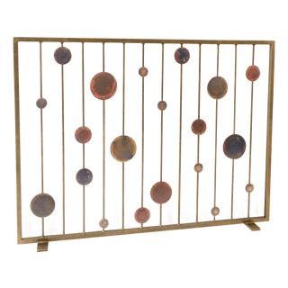 Striker Mid Century Modern Fireplace Screen For Sale