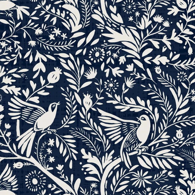 Spritely Home 18" Indoor/Outdoor Pillow Navy Suki Chinois For Sale - Image 4 of 5