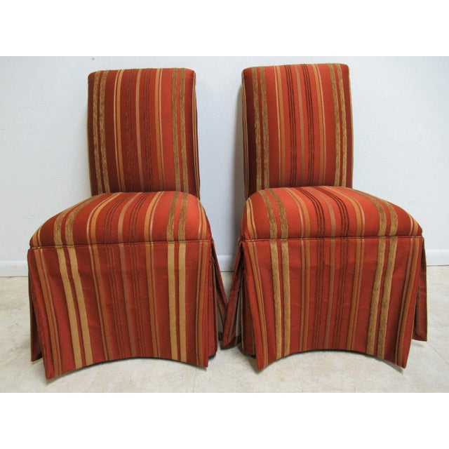 Ethan Allen Parsons Dining Room Boudoir Accent Side Chairs- A Pair For Sale - Image 10 of 10