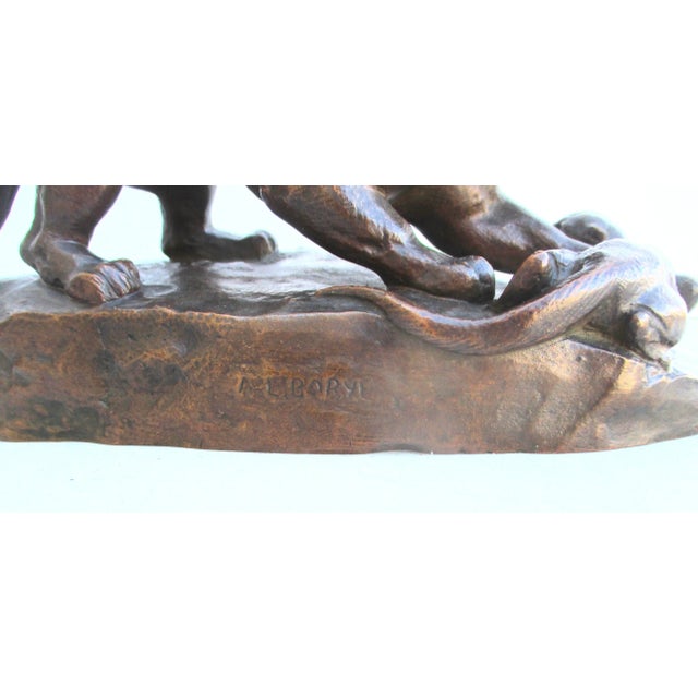 Figurative Antoine-Louis Barye Bronze Panther Attacking a Civet Cat Circa 1840s' For Sale - Image 3 of 10