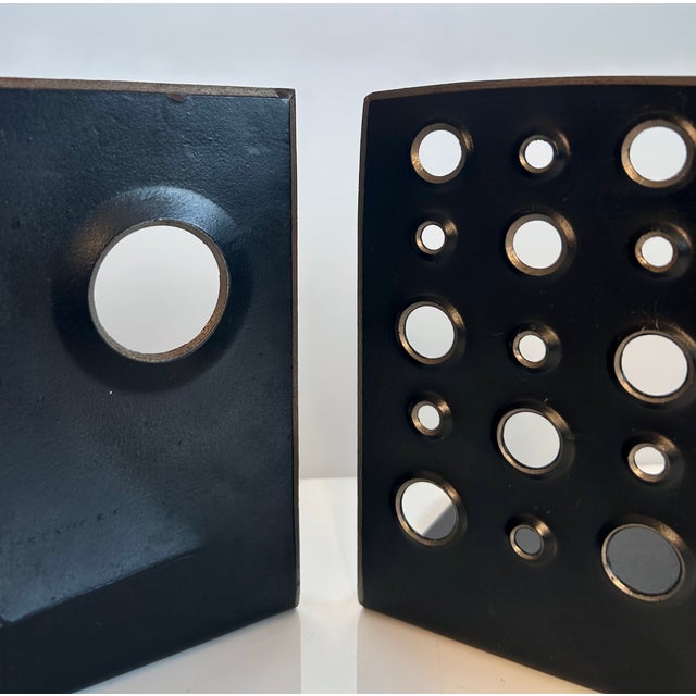 Modernist Sculptural Bookends in Steel, Germany 1950s, Set of 2 For Sale - Image 9 of 18