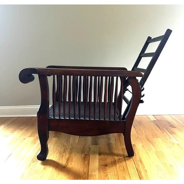 Antique Mahogany Reclining Morris Style Armchair For Sale In New York - Image 6 of 17