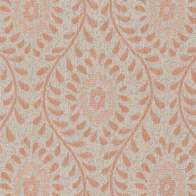 Salmon Momeni Contemporary Indoor/Outdoor Riviera Vine Rug in Coral, 5'3" x 7' For Sale - Image 8 of 9