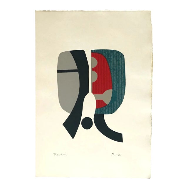 1967 Ronald King Signed Screenprint Frankeleyn For Sale