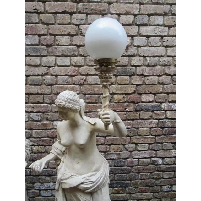 20th Century Lamps Depicting Roman Women by M. Osman, Set of 2 For Sale - Image 5 of 7