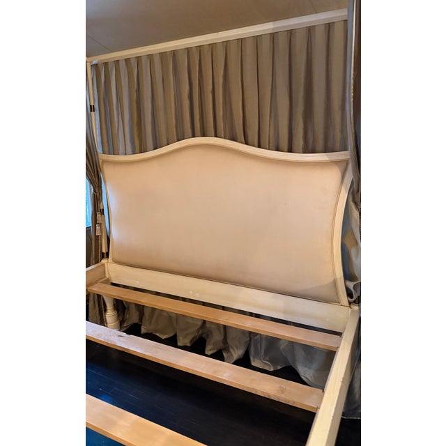 Martyn Lawrence Bullard Faux Ivory Modern Designer King Bed.