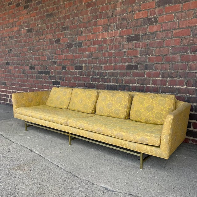 Mid-Century Modern Mid Century Modern Erwin-Lambeth Brass Legged Sofa For Sale - Image 3 of 13