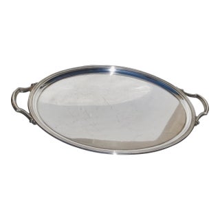 Late 20th Century Tiffany & Co. Large Silver Plated Two-Handle Serving Tray For Sale