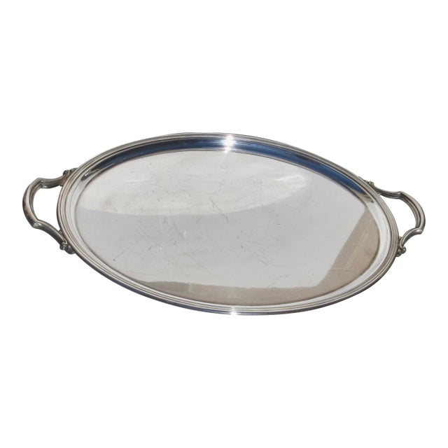 Tiffany & Co. Large Silver Plated Two-Handle Serving Tray For Sale