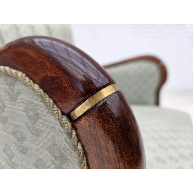 1960s Danish Armchair in Light Blue Furniture Fabric and Beech Wood, 1960s For Sale - Image 5 of 15