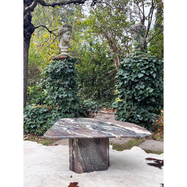 Solid Marble Italian Postmodern 1980s Coffee Cocktail Table For Sale - Image 11 of 12