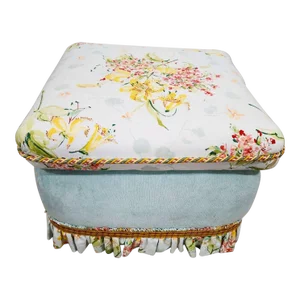Shabby Chic Ottoman Designer Cottage Pouf