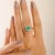 VRJewels 1.31 Carat Pear-Cut Zambian Emerald Wave Ring Size 5 in 14k White Gold For Sale In New York - Image 6 of 13