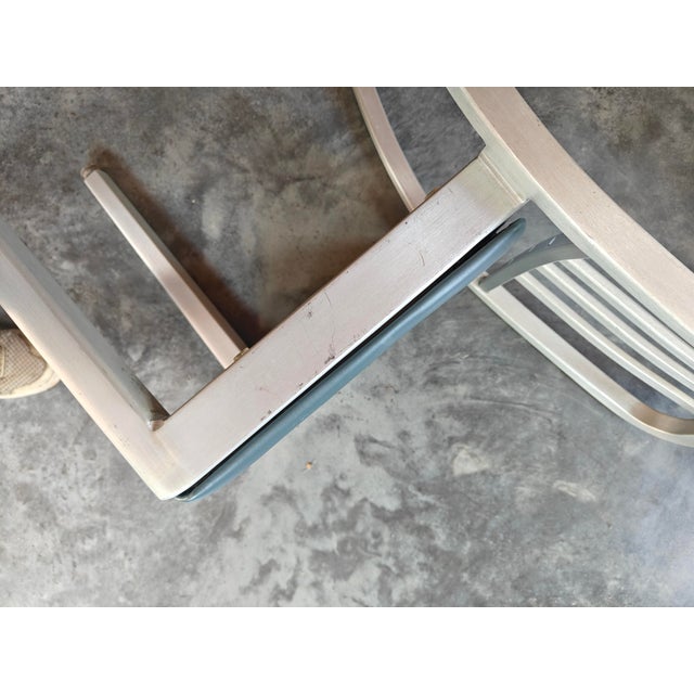 Set of Six Emeco Brushed-Aluminum Chairs. Two Armchairs & Four Side Chairs For Sale - Image 12 of 15