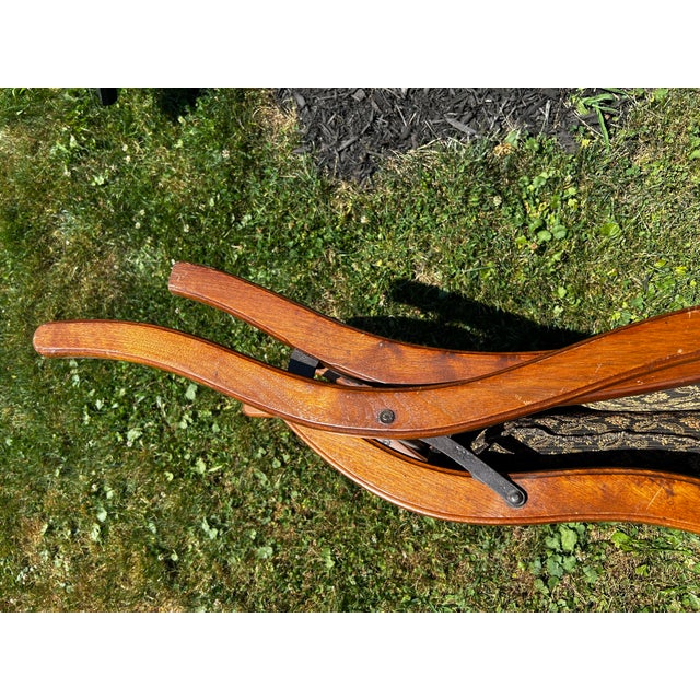 Brown Late 19th Century Eastlake Victorian Tapestry Folding Chair Civil War Era For Sale - Image 8 of 10