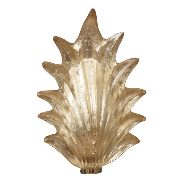 Golden Murano Glass and Brass Wall Light, 1990s For Sale