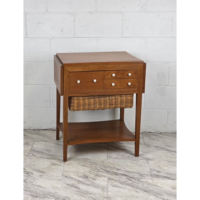 Mid 20th Century Danish Handmade Teak Sewing Table For Sale - Image 11 of 14