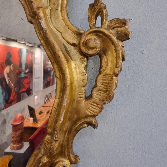 Antique Venetian Gilded Mirrors, 1870, Set of 2 For Sale - Image 6 of 12