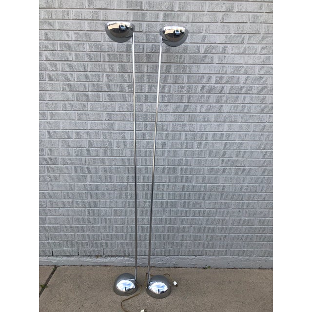 Robert Sonneman 1960s Robert Sonneman Chrome Floor Lamps - a Pair For Sale - Image 4 of 4