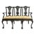 Vintage Ornate Cast Metal Miniature Doll Settee With Upholstered Seat For Sale