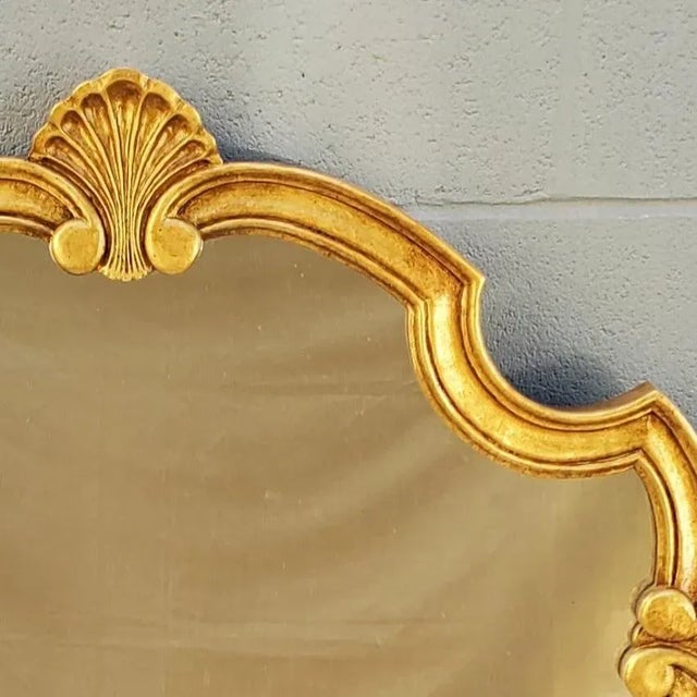 Large 1970s Gold Framed Wall Mirror For Sale In Los Angeles - Image 6 of 7