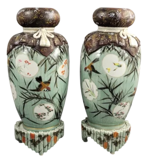 Porcelain Vases by Kato Sanhei, Set of 2