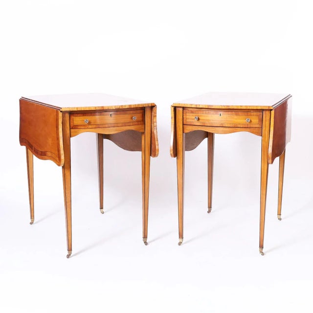 Pair of English George III Style Drop Leaf Tables For Sale - Image 10 of 10