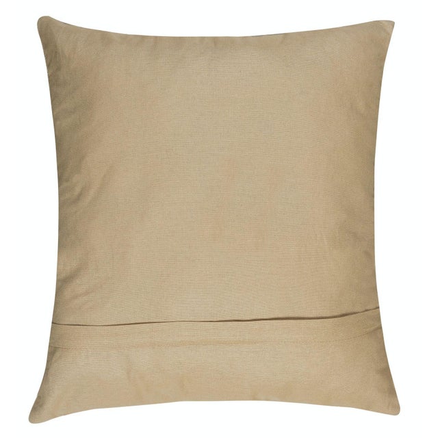 Contemporary 19"x21" Uzbek Suzani Fabric Throw Pillow, All Silk Hand Embroidery Cushion Cover For Sale - Image 3 of 4