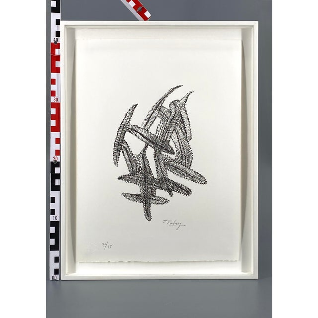 Mark Tobey, Composition in Black, 1972, Lithograph on Paper, Framed For Sale - Image 10 of 11