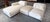 Montauk "Jill" Ottoman in Cream Off-White Velvet For Sale - Image 4 of 6