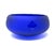 Mid-Century Modern Cobalt Satin Hand-Blown Glass Bowl With Clear Etched Squares | Decorative Glass Bowl For Sale - Image 3 of 12