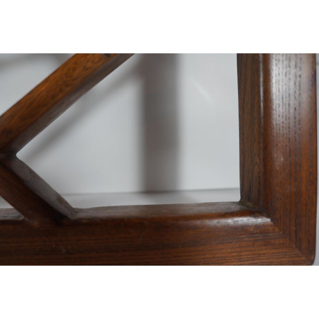 Wood Wall Hanging Square Hardwood Window Panel in Cracked Ice Design For Sale - Image 7 of 7