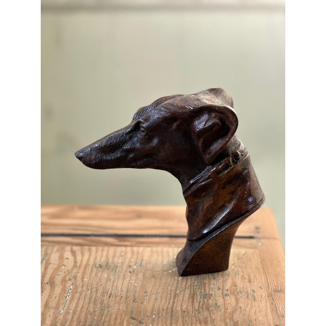 Cast Iron Bust of a Greyhound, 1920s-1940s For Sale - Image 4 of 6