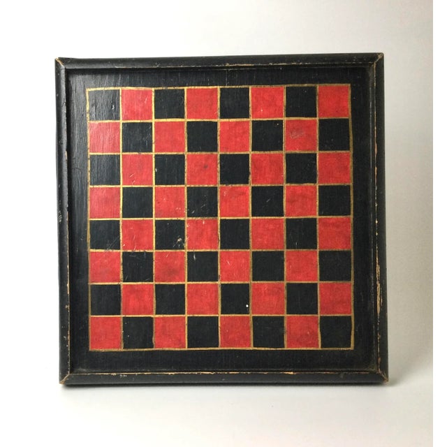 Late 19th Century Red & Black Painted Game Board For Sale - Image 11 of 11