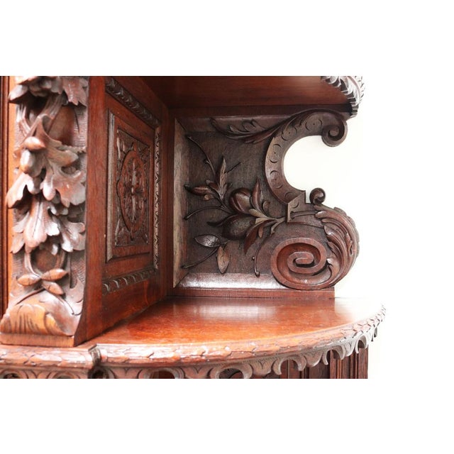 Large French Hunt Cabinet in Oak attributed to Alexander Roux, 1870s For Sale - Image 14 of 18