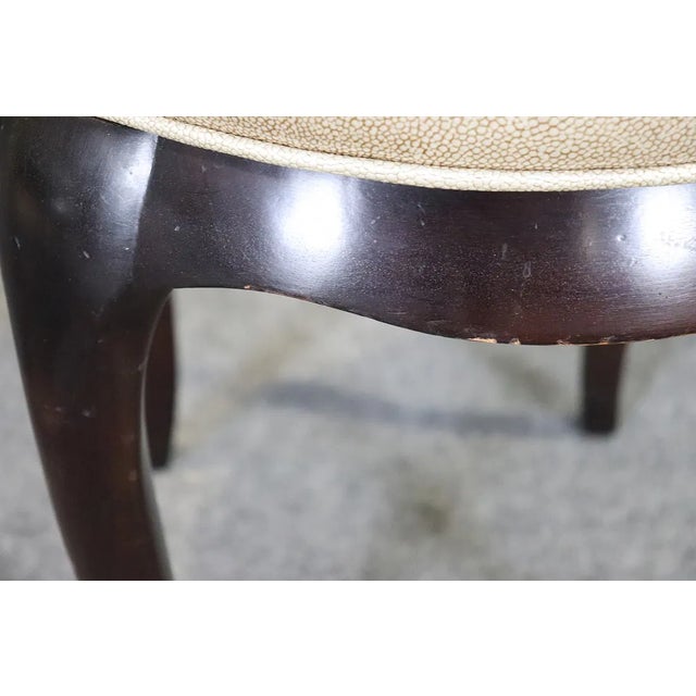 Elegant pair of vanity stools designed by Barbara Barry for Baker Furniture, exemplifying her signature balance of refined...