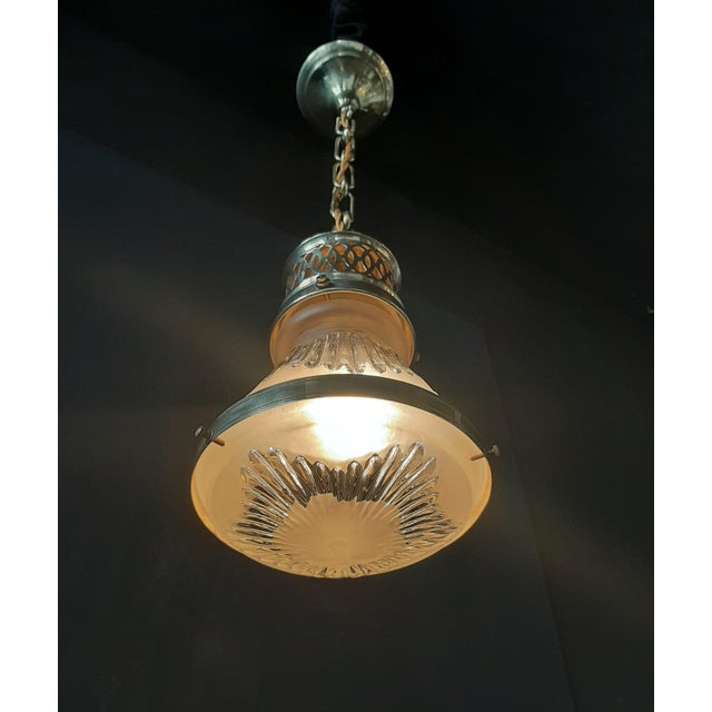 Holophane Small Pendant Light from Holophane, 1920s For Sale - Image 4 of 13